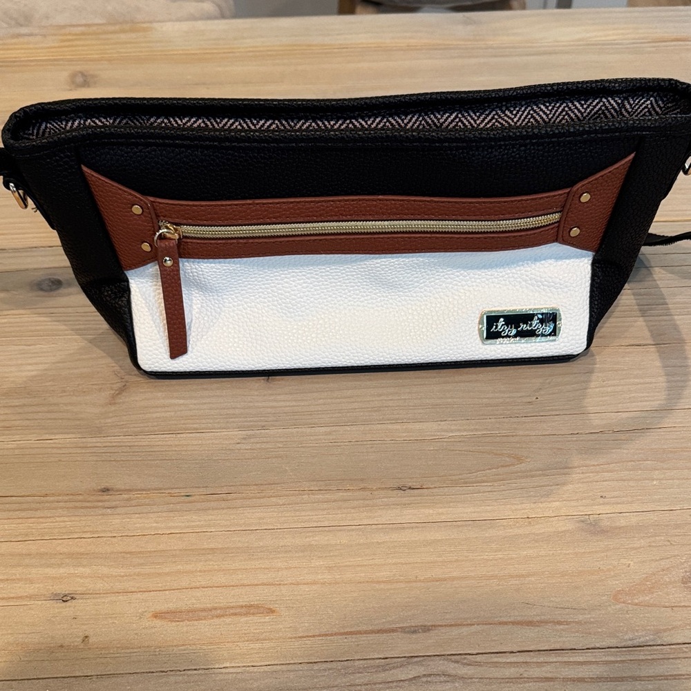 Itzy ritzy Stylish Black and Brown stroller caddy